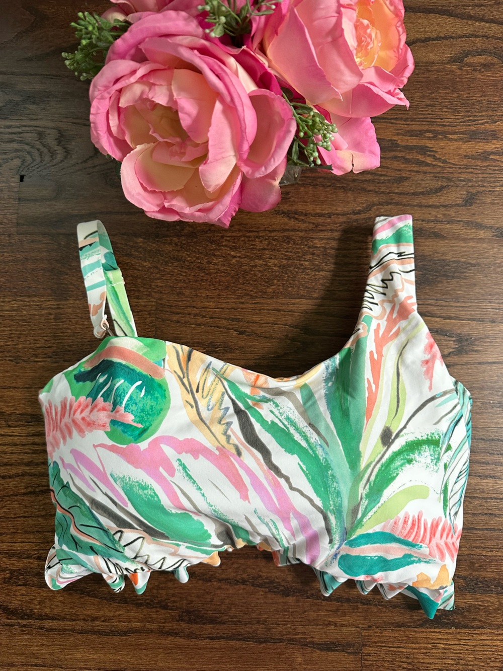 Birdsong floral swimsuit top, size 34I US
